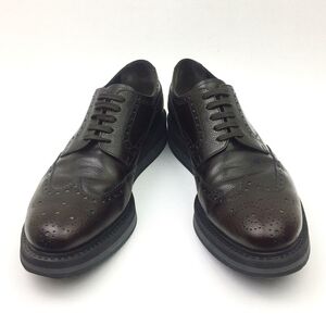 PRADA Pebble-grain Leather Wingtip Brogues…